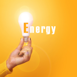Orange energy light bulb